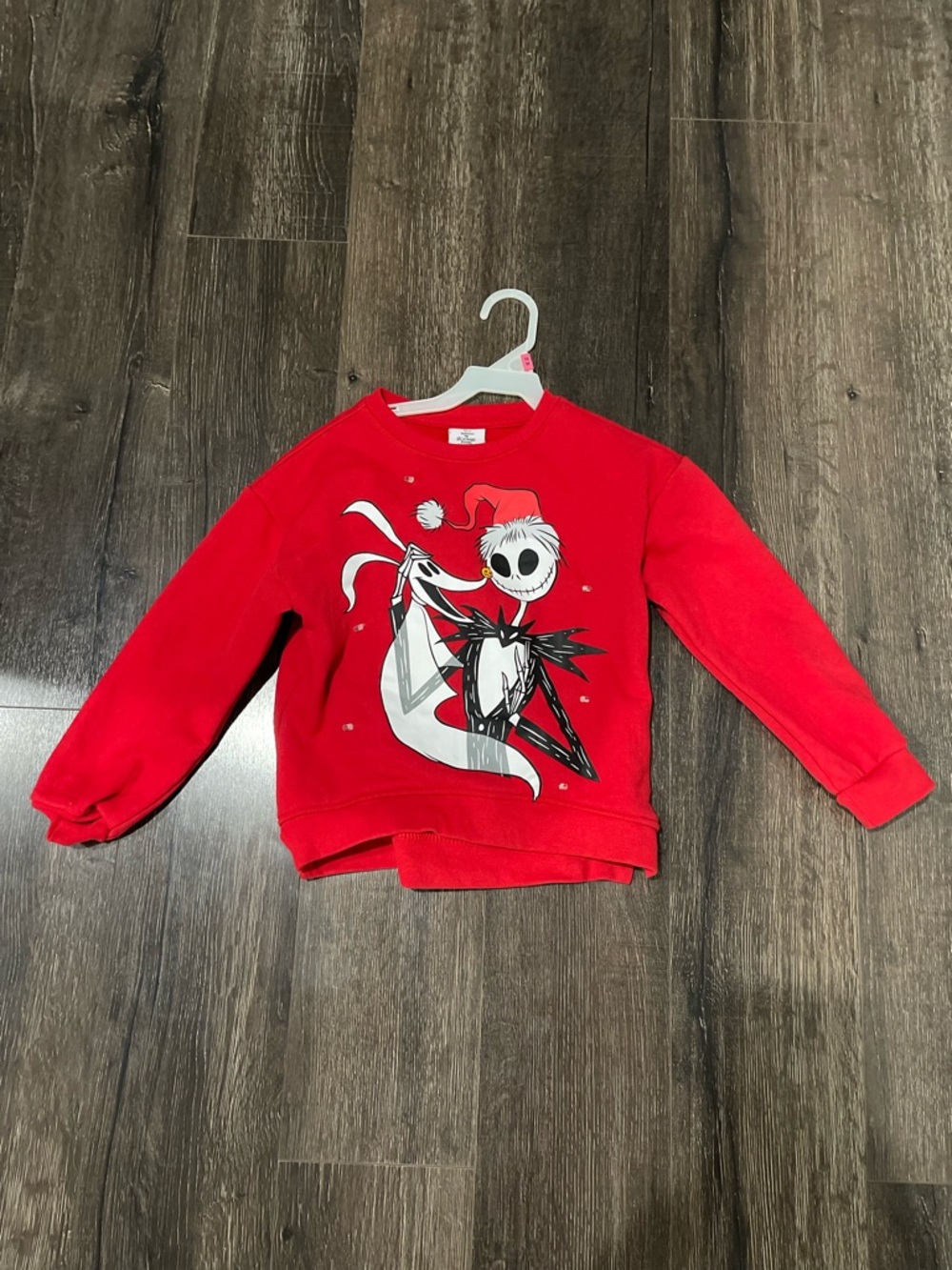 Disney Red Kids Sweatshirt with Jack Skellington Graphic